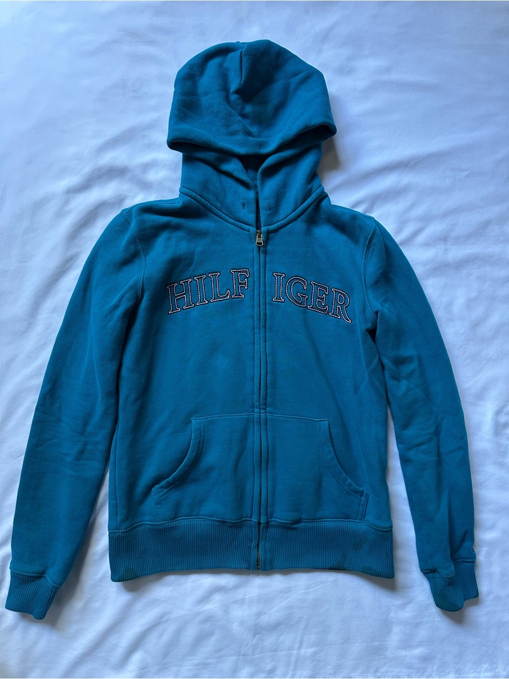 Tommy Hilfiger Teal Hooded Zip-Up Jacket